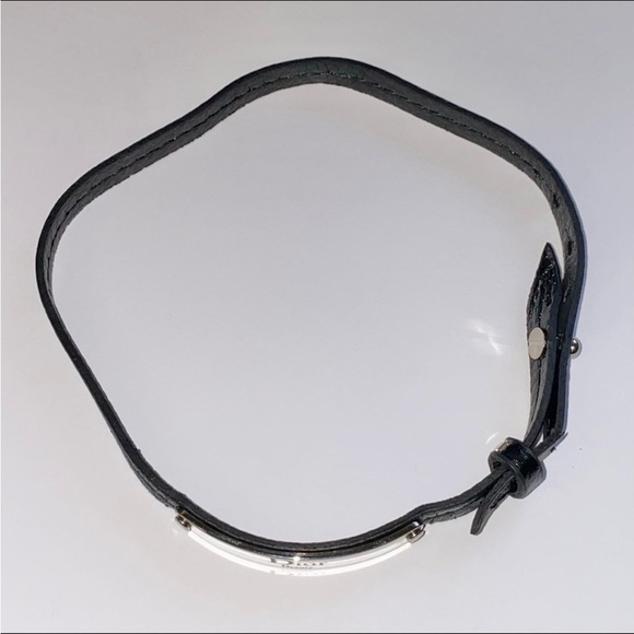 Dior Beauty Black Faux Leather Double Wrap Around Bracelet with Silver - Picture 7 of 11